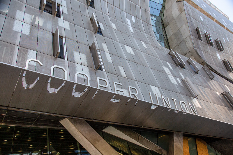 Front facade and entrance of Cooper Union
