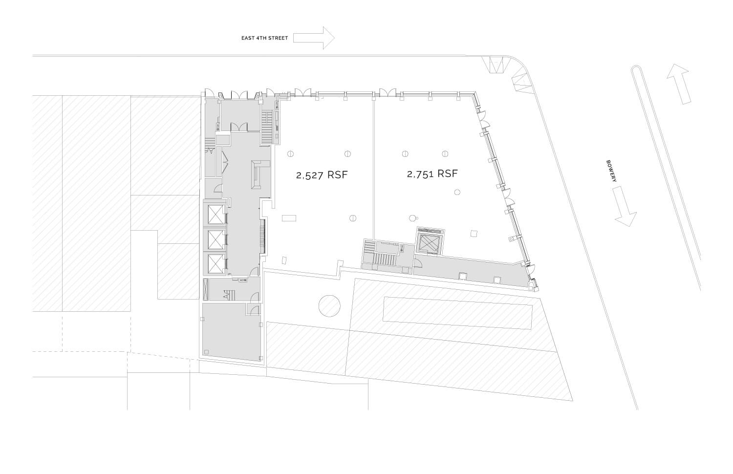 Retail Floorplan Option at 360 Bowery